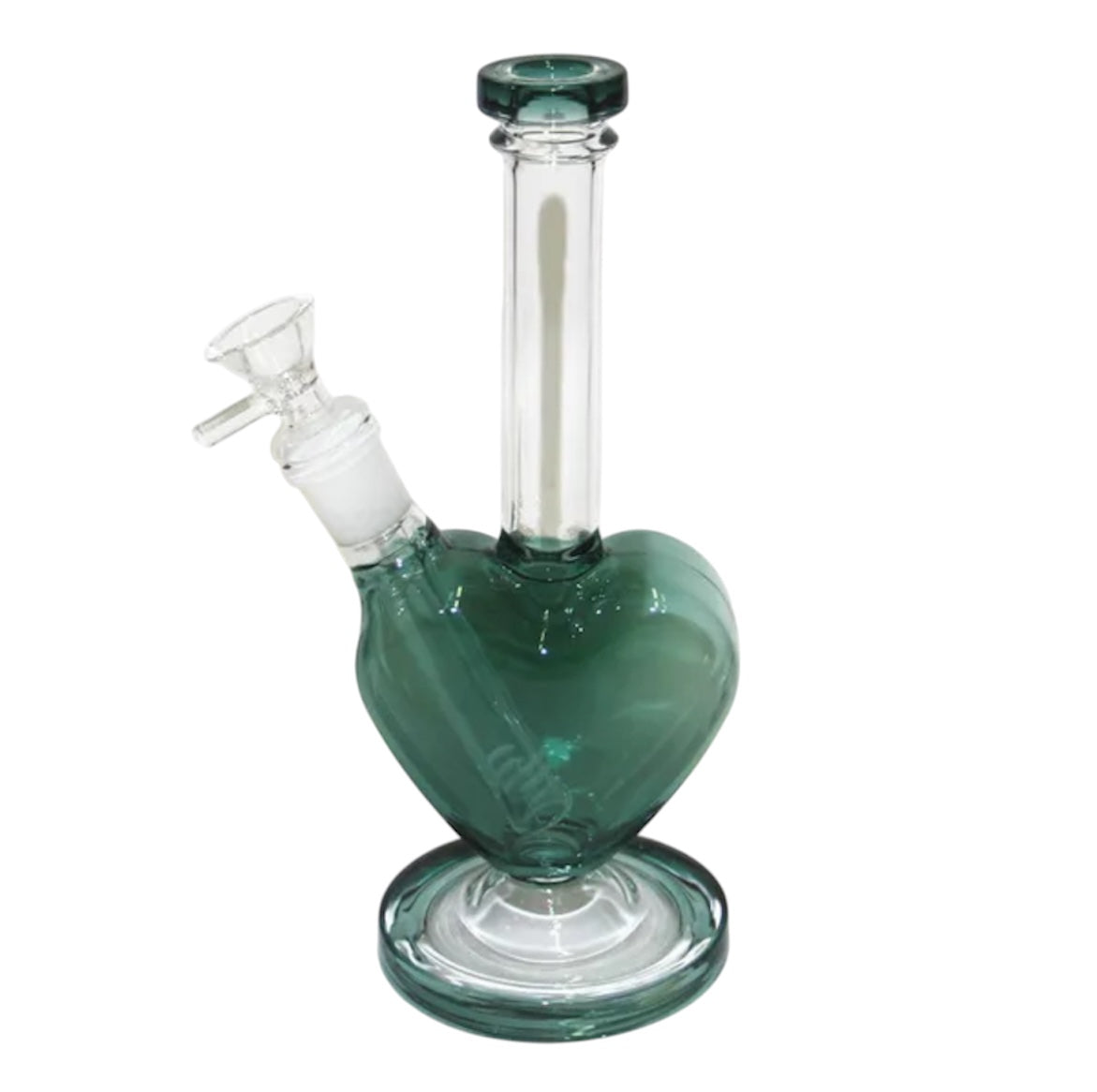 Heart Shaped 9” Multi Color Glass Bong