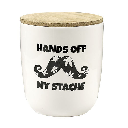 Hands Off My Stache - Novelty Stash Jar - Large