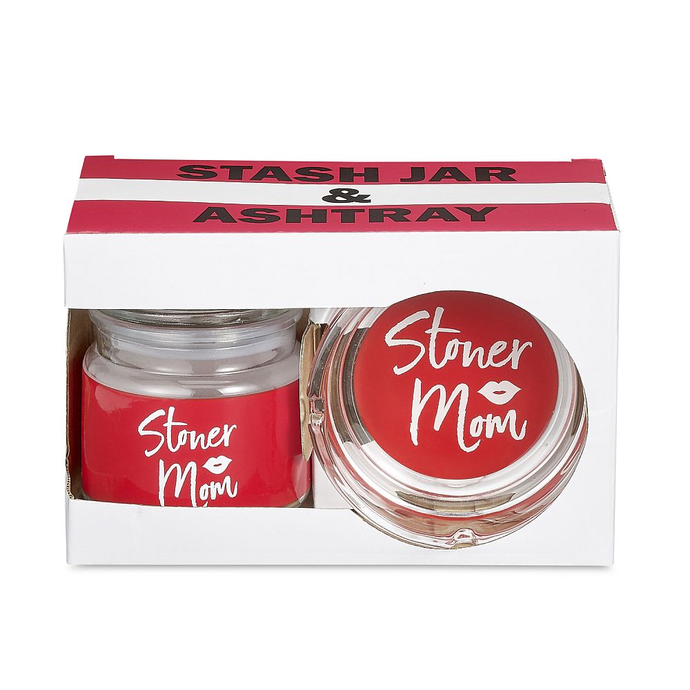 Ashtray/Stash Jar Set - RED Stoner Mom