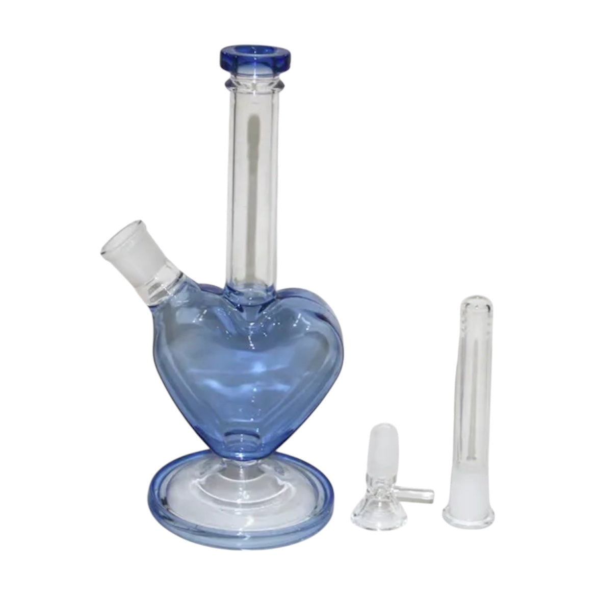 Heart Shaped 9” Multi Color Glass Bong