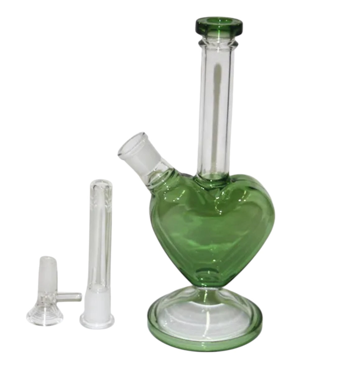 Heart Shaped 9” Multi Color Glass Bong